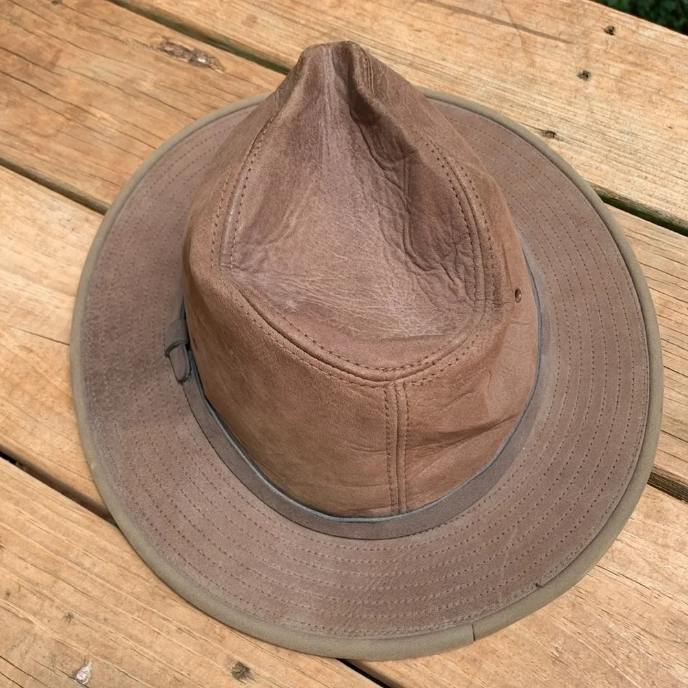 ADVENTURE BOUND BROWN LEATHER HAT XL - Picture 6 of 10